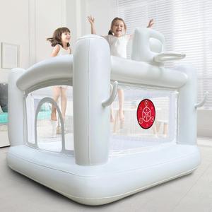 White Bounce House for kids 3-6 Inflatable Kid Big Ball Pit White Castle Playhouse with Pump for Toddler Easy to Set Up and Take Down Birthday Party Gifts 58.2 x 68.8 x 68.8 inch (jump house)