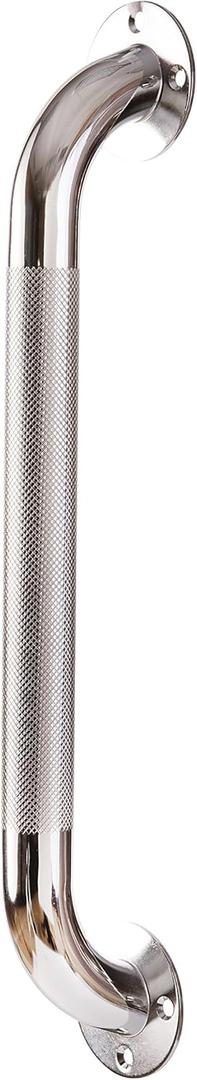 DMI Textured Toilet, Shower & Tub Rail, Handicapped Grab Bars for Handicap and Elderly, Perfect for Bathroom Safety, Rust-Resistant Steel, 18", Chrome, FSA & HSA Eligible (18 Inch)
