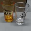 Sliner 21 Pack Birthday Shot Glasses Bulk Unbreakable 1.4 oz Cheers to 45 Years Shot Glass Thick Base Mini Clear Plastic Wine Glass Anniversary Favors for Guests Birthday (Silver, Gold, 45th)