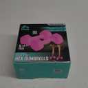 RBX Vinyl Coated Hand Weight Dumbbell Set - Hex Shaped, Roll Free for Body Building/Sculpting/Strength Training Exercise, (Set of 2) (Pink)