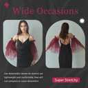 Black White Long Wedding Gloves Lace Sheer Puffy Sleeves Fingerless Ruffled Tulle Gloves Detachable Sleeves for Women (Red)