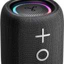 Tribit StormBox Mini+ Portable Bluetooth Speaker, 12W Wireless Speaker with 360°Surround Sound, 12H Playtime, Custom EQ, BT5.4, IPX7 Waterproof, RGB Lights, Type-C, TWS, AAC/SBC, Home/Outdoor/Travel