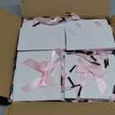 Kolldenn 50 Pcs No DIY Small Gift Bags with Pink Bow Ribbon 4''x2.7''x4.5'' Mini White Paper Thank You Bags Bulk with Handle for Baby Shower Wedding Party Favor Birthday Return Guests (1 Count (Pack of 50))