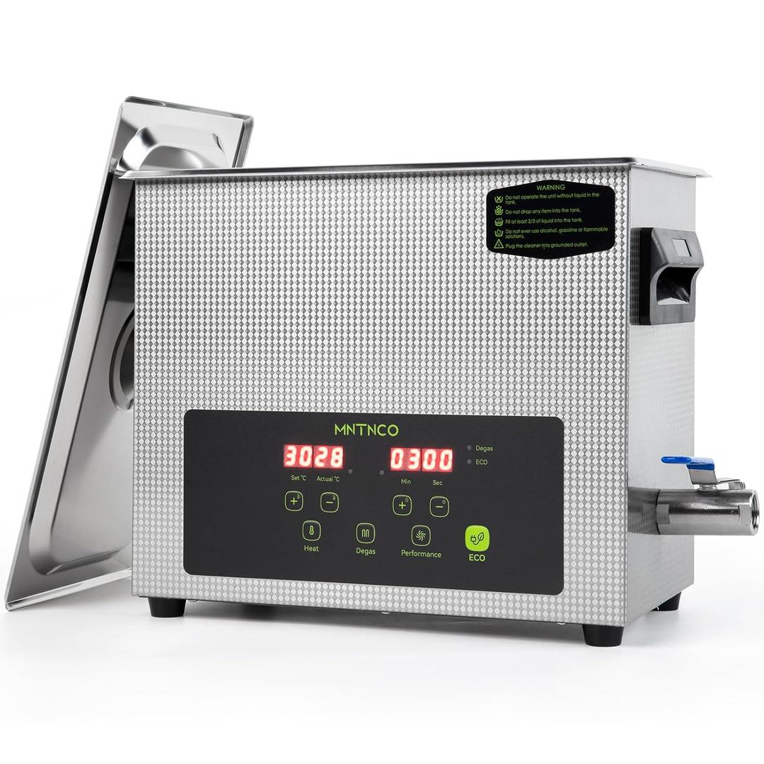 6L Commercial Ultrasonic Cleaner, ECO Mode, Heating, Degas Mode, ECO Energy-Saving Ultrasonic Cleaning Machine Excellent for Labs,Carburetor,Jewelry,Dentures,Automotive & Industrial Parts.