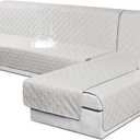 VANSOFY Sectional Couch Covers, L Shaped Sofa Slipcover,X-Large, Off White