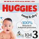 Huggies Size 3 Diapers, Snug & Dry Baby Diapers, Size 3 (16-28 lbs), 104 Count