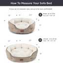 Bedsure Dog Beds for Small Dogs - Round Cat Beds for Indoor Cats, Washable Pet Bed for Puppy and Kitten with Slip-Resistant Bottom, 20 Inches, Camel