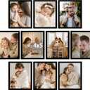 10 Packs 4x5 Picture Frames, Lightweight 4 by 5 Frames Bulk Set of 10 Collage Wall Decor Photo Frames Set for Wall and Tabletop, Black