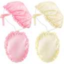 Jiuguva 4 Pieces UV Protection Tanning Face Cover Face Tanning Mask Hair Cap Protective Hair Bonnet for Women Salon, 5.91 x 4.33 Inches(Gold, Pink)
