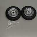 GICOOL 6" Flat Free Solid Rubber Tire and Wheel, with Ball Bearings and 1/2" Axle Bore Hole, 1.3" Centered Hub, 2 Pack
