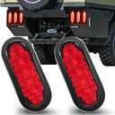 MAXXHAUL 80684 6" LED Submersible Oval LED Stop/Turn Trailer Tail Light, 2 Pack