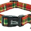 2 x Dog Collar - Red Plaid Print, Soft, Adjustable, Gift for Small Dogs (Small (Pack of 1))