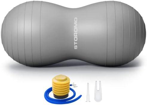 STOROMO Anti-Burst Peanut Ball,Kids Active Wiggle Seat,for Labor, Therapy, Kids with ADHD – Eco-Friendly Birth Ball for Pregnancy, Physical Therapy & Exercise– with Pump, Grey