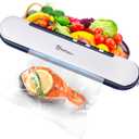 Portable Vacuum Sealer Machine, Cordless & Rechargeable, 1500mAh Battery, 60Kpa Strong Suction, One-Touch Food Saver for Dry/Moist/Oily Items, Compact Design with Built-in Cutter