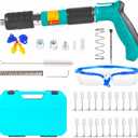 Concrete Nail Gun Kits with 200pcs Nails, 5 Speed Adjustable Portable Cordless Nail Gun for Red Brick Walls,Concrete Walls, Pipe Clamp Fixing Water Pipe, Household Nail Gun Tools. (Green)