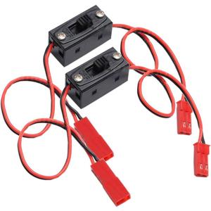 ShareGoo 2 Pack On/Off Power Switch Battery Receiver JST Connector Compatible with HSP RC 1/10 1/8 Car Crawler Buggy Multicopter Airplane -Red