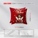 2 x Set of 2 Christmas Throw Pillow Covers 18x18 Inch Soft Decorative Angel Cushion Covers Holiday Blessing Winter Christmas Pillow Cases Rustic Farmhouse Decor for Sofa Couch Bed Living Room