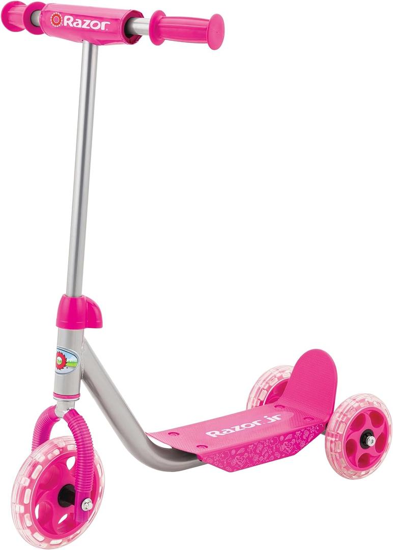 Razor Jr. Lil Kick  3-Wheel Kick Scooter for Younger Children (Ages 3+), Max Rider Weight 44 lb (20 kg) (Pink)