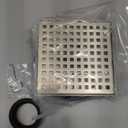 WEBANG 6 Inch Square Shower Drain Nickel Floor Drain with Flange Square Holes Pattern Cover Grate Removable SUS304 Stainless Steel Watermark&CUPC Certified Brushed Nickel