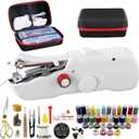 Handheld Sewing Machine with Black Storage Case and 109-Piece Sewing Kit, Mini Portable Cordless Hand Sewing Machine, Ideal for Adults & Beginners, Complete Set of Quick Home Clothing Repair Tools