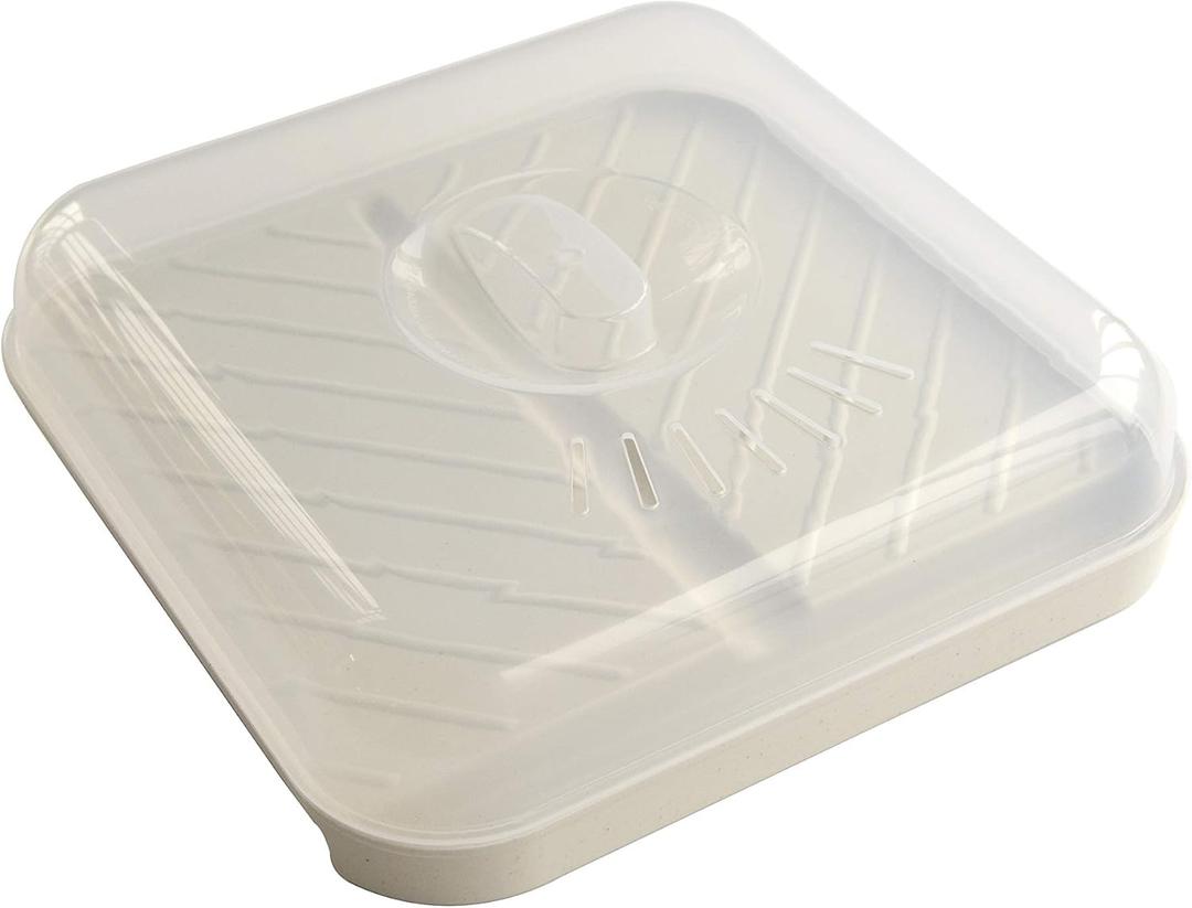 Nordic Ware - 60173 Nordic Ware Slanted Bacon and MeatTray, with Lid, White (9.3" x 9.3" x 1.2")