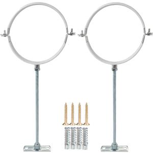 2 Sets 4 Inch Adjustable Pipe Hanger StrapHeavy Duty Galvanized Iron Stove Pipe BracketWall Support Chimney Pipe HolderRound Split Ring Vent Conduit Carrier Kitwith All Mounting Screws