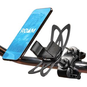 Roam Universal Black Net Bike Phone Mount Holder, 360 Rotation Hands Free Cell Navigation System for Motorcycle eBike Dirt Road Cruiser Scooter Jogging Stroller, Adjustable Up to 3.6" W x 7" L