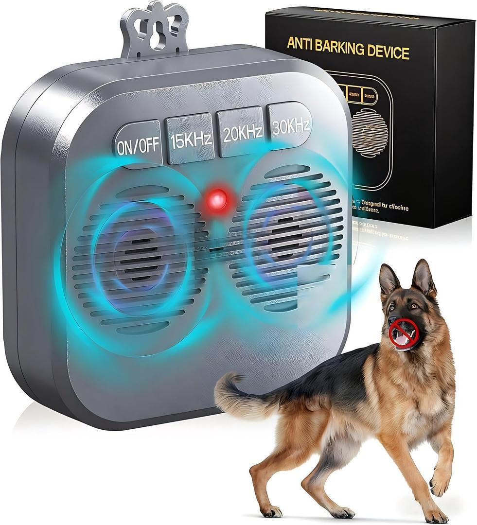 ALKD Anti Barking Device for Dogs, Rechargeable Ultrasonic Dog Barking Deterrent Devices Bark Box, 33FT Dog Barking Silencer with 3 Modes, Safe Stop Barking Dog Devices Indoor Outdoor Use