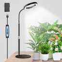 Garpsen Grow Lights for Indoor Plants, 80 LEDs Full Spectrum Desk Plant Light with Timer for 6H/12H/16H, 5 Dimmable Levels & Flexible Gooseneck 6000K Grow Lamp with Base, Height Adjustable 16.5-25"
