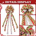 Christmas Tree Topper Bow 45" *13" Red Green Dot Handmade Large Christmas Bows Tree Topper, Wreath Bow for Xmas Holiday Home Wedding Indoor/Outdoor Decoration (WBTM-G/RPNT)