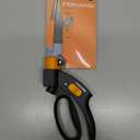 Fiskars Shear Ease Grass Shears - 5" Stainless Steel Blades - 360-Degree Swivel Blade Plant Cutting Scissors - Garden Shears and Grass Cutter, Black