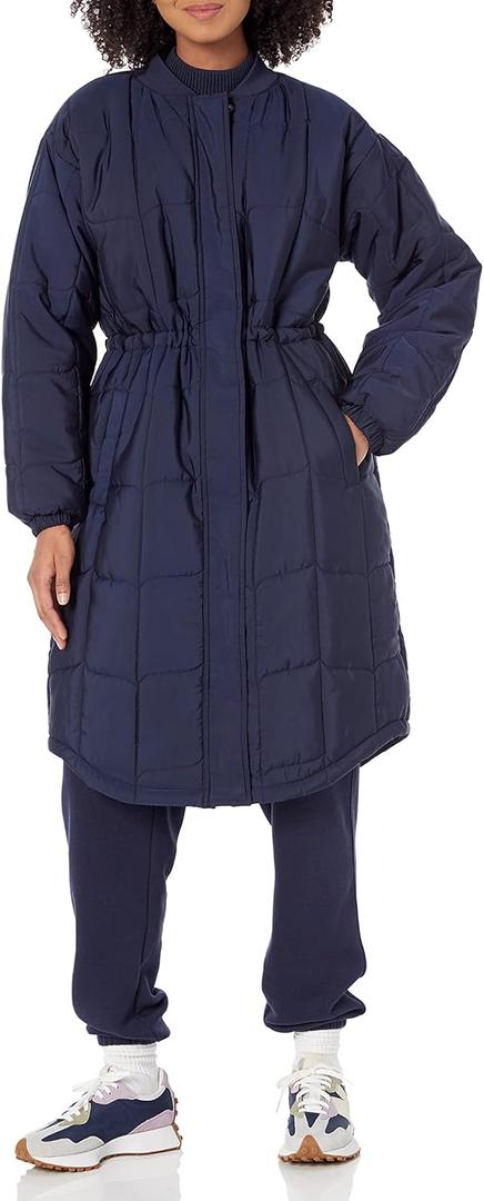 Amazon Essentials Women's Oversized Quilted Coat (XX-Large, Navy)