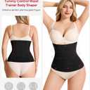 Nebility Womens' Waist Trainer Tummy Control Waist Cincher Slim Body Shaper (Black)
