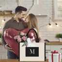 IDEATECH Canvas Tote Bag for Women, Personalized Birthday Gifts for Women, Monogram Beach Tote Bag Great for Wedding, Holiday