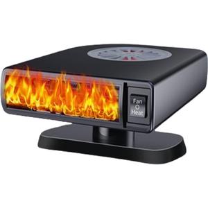 12V Car Heater, 150W Windshield De-Icer, 360 Rotation, 2 in 1 Fast Heating & Cooling Function Plug in Cigarette Lighter Car Defroster  Ideal for 12volt Cars, SUVs, Trucks, Taxis