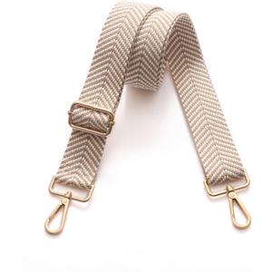 S-Jacorry Purse Strap Replacement Crossbody Wide Shoulder Strap Adjustable Canvas Straps Handbag Strap Replacement Belts (Gold Buckle-367)