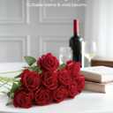 InnoGear 50 Pcs Red Roses Artificial Flowers, Fake Velvet Silk Rose Bulk Faux Flower for Mother's Gift Decoration DIY Wedding Centerpieces Proposal Bridal Bouquets Party Floral Decor (50, Red)