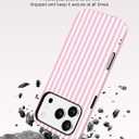Jusy Compatible with MagSafe Striped Phone Case for iPhone 16, Cute Aesthetic Magnetic Soft TPU and Hard PC Protective Phone Cover for Women Girls (Matte) - Pink and White