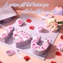 Engrowtic 2 Pack I Love You for Flowers Empty Mother's Day Boxes ''i Love U'' Letter Floral Fillable Box Empty Cardboard Gift Box with Lids for Wedding, Birthday, Mother's Day Packing(Purple)