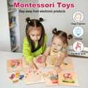 2 x 8pcs Easter Basket Stuffers Fillers for Toddler Party Favors, Easter Puzzles for Toddlers 3-5, Wooden Puzzles Gifts Toys for Kids Boys Girls Baby, Classroom Exchange Gifts Rabbits Eggs Puzzle