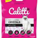 Calitti Premium Crystal Cat Litter 99.9% Dust Free, Maximum Odor Control, Soft on Paws, Low Tracking, Lightweight Silica Gel, Non-Clumping, Multi-Cat, Unscented 8 lb Bag
