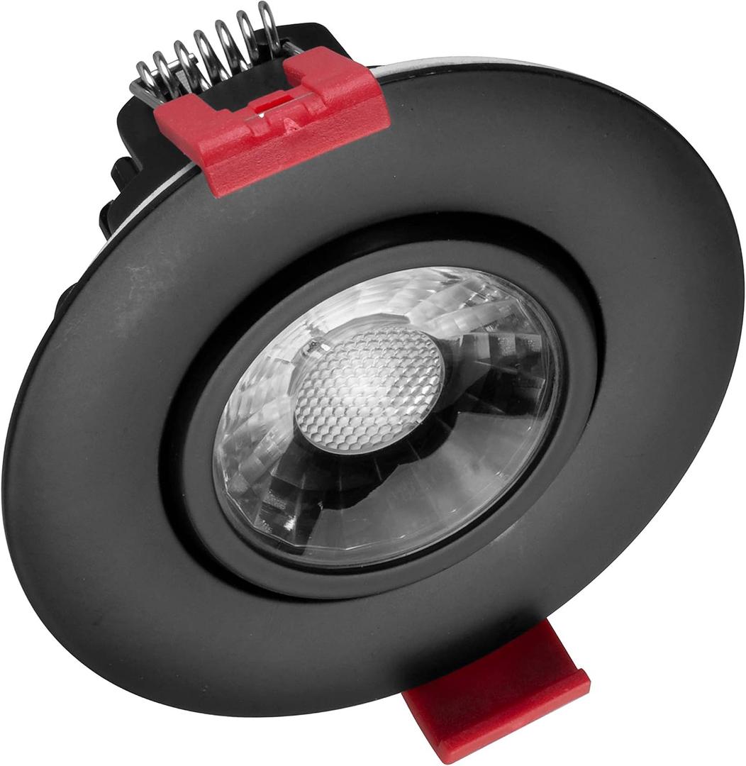 NICOR Lighting 3 inch LED Gimbal Recessed Downlight in Black, 4000K (DGD311204KRDBK)