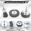 Double Elite Wire Brush for Drill Set 21 Pcs, Abrasive Wire Wheel for Drill 1/4 Inch Hex Shank, Drill Wire Brush Coarse Crimped Carbon Steel, Wire Brush Drill Attachments