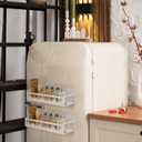 2 Pack Christmas Tree Magnetic Spice Rack for Refrigerator Metal Magnet Basket Shelf for Fridge Seasoning Storage Organizers Home Decor Christmas Kitchen Accessories (White)