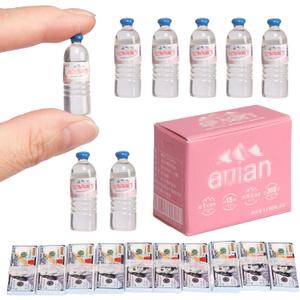 1 Set Miniature Accessories Dollhouse Water Bottles Mini Drinking Bottle & Box, Miniature Money for Mini Elf Accessories Action Figure Props DIY Crafts Projects,Fairy Garden Pub Bar Decor
