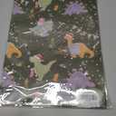 2 x RiukRaiu Dinosaur Christmas Wrapping Paper for Kids Adults - Green Xmas Gift Wrap Santa Hat T-Rex Trees Candy Canes Colorful Flags Stars Snowflakes for Holiday Party - 4 Jumbo Sheets, 40 x 28 Inches Each