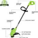Greenworks 24V 10" Cordless TORQDRIVE String Trimmer, 2.0Ah Battery and Charger Included
