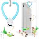 Interactive Cat Toys for Indoor Cats Automatic Electric Flying Bird Feather Wand Toy - Best Kitten & Adult Cat Enrichment Stimulation Toy Hanging Electric Kitty Toys for Bored CatsBlue White