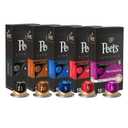 Peet's Coffee, Dark and Medium Roast Espresso Capsules Variety Pack with Decaf, Compatible with Nespresso Original Machine - Intensity 8-11, 50 Count (5 Boxes of 10 Espresso Capsules), Best By 08 07 2024, 08 08 2024, 10 17 2024, 10 17 2024, 07 12 2024