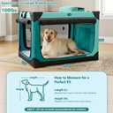 Ownpets Collapsible Dog Crate, 42 inch Portable Travel Dog Crate for Large Dogs, 4-Door Foldable Pet Kennel with Durable Mesh Windows & Soft Mat